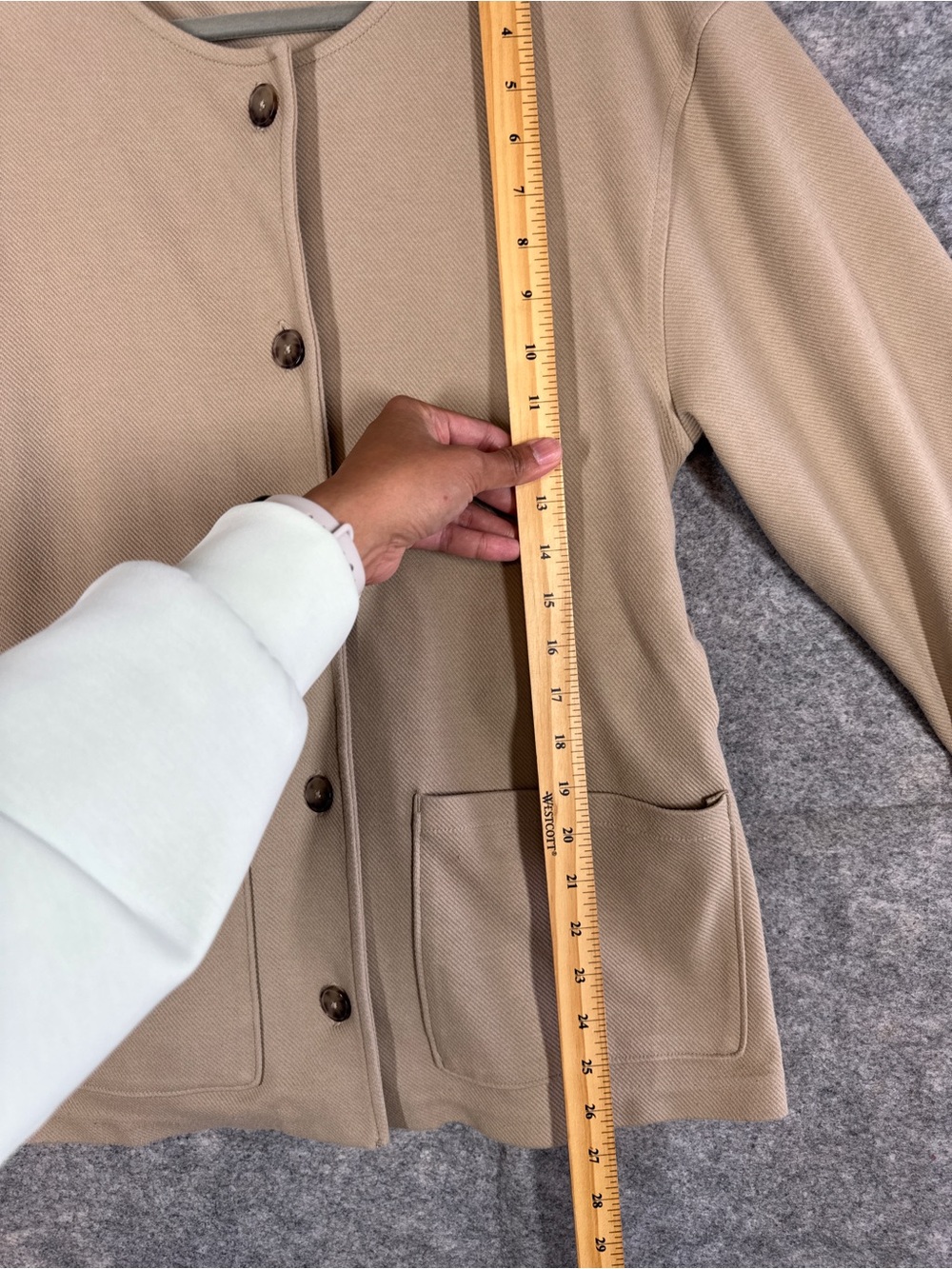 Banana Republic Belted Fall Jacket Beige Medium Minimalist Quiet Luxury Career - Picture 10 of 16